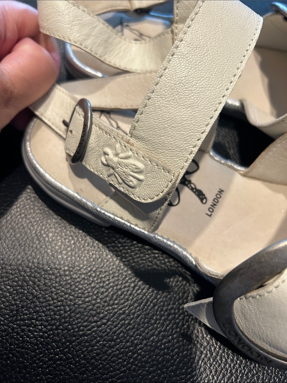 Fly London Cream Leather Buckle-Strap Sandals - Picture 4 of 8
